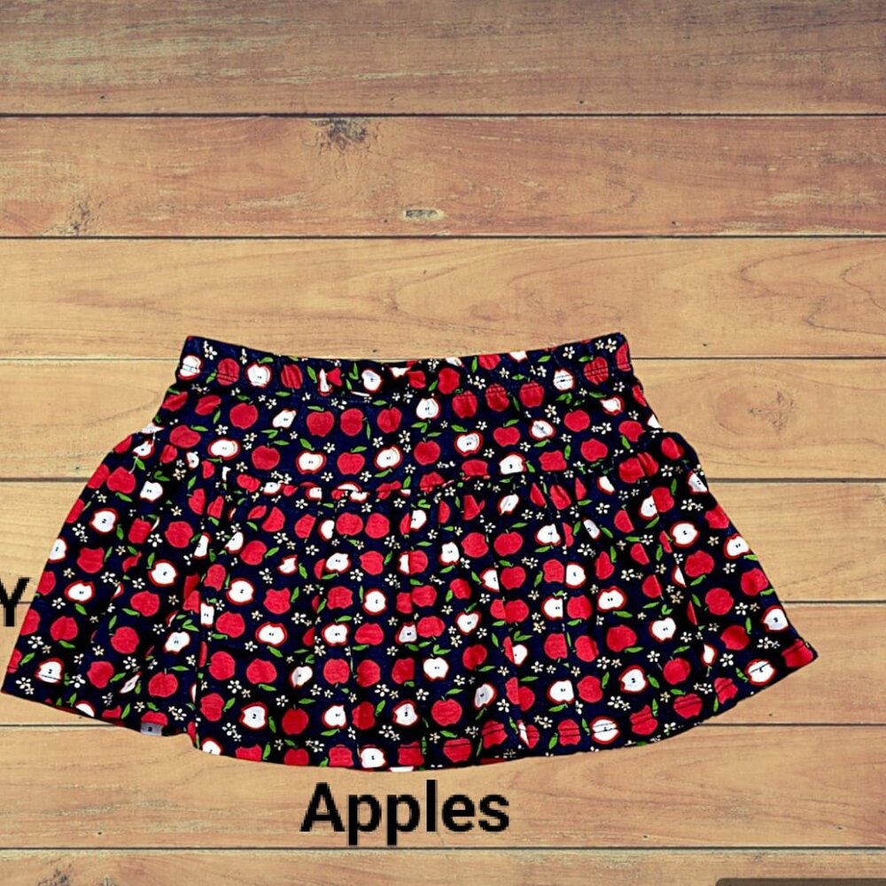 NWOT Max Studio Apple Print Skort for girls, sizes 4T-8Yrs